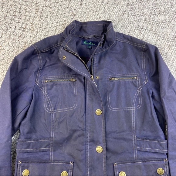 Boden Womens Blue Cotton Long Sleeve Pockets Full Zip Utility Jacket Size 12 - Picture 3 of 9